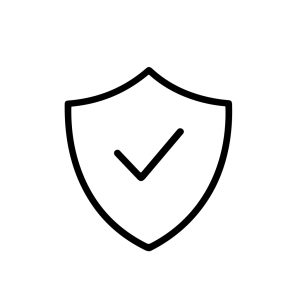 Outline Simple Shield Checkmark Symbol Graphic Element Minimalist Icon