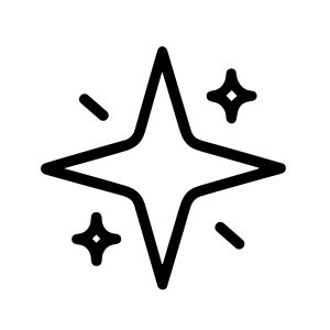 Minimalist Outline Shiny Star Decoration Symbol Icon Element Sign