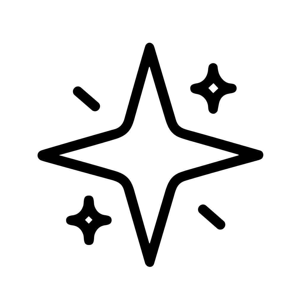 Minimalist Outline Shiny Star Decoration Symbol Icon Element Sign