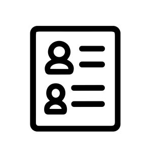 Simple Line Style Contact List Icon with People on Document