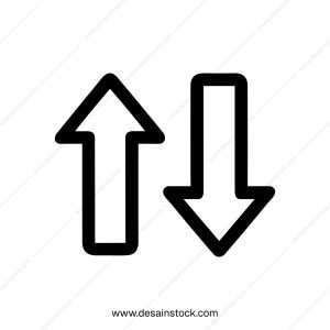 Minimalist Outline Up and Down Arrow Direction Simple Symbol Icon