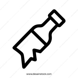 Outline Simple Handdrawn Molotov Cocktail Weapon Line Art Icon