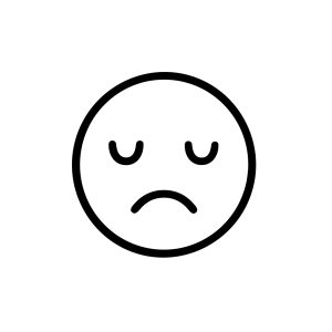 Simple Outline Sad Face Emoji Icon for User Interface Element