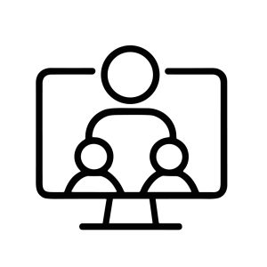 Outline Simple Line Style Online Meeting Group Call People Icon