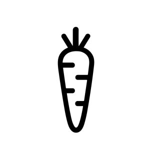 Minimalist Outline Carrot Healthy Food Line Art Farm Vegetable Icon