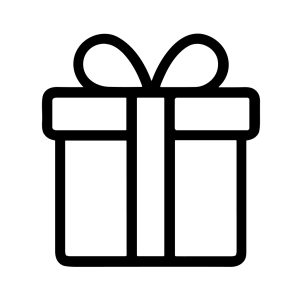 Simple Line Present Box Minimalist Celebration Holiday Icon Illustration
