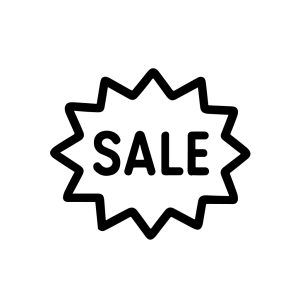 Simple Outline Sale Starburst Badge Sign Shape Icon Element Design