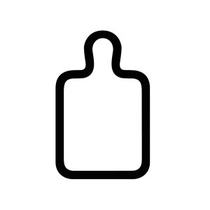 Minimalist Outline Kitchen Cutting Board Icon for Food Preparation Process
