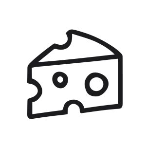 Simple Outline Slice of Cheese Dairy Product Food Illustration