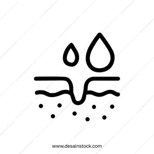 Minimalist Line Drawing Skin Hydration Process with Water Drop Icon