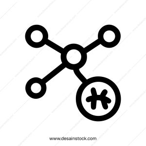 Simple Handdrawn Network Connection Symbol Node Element Sign Icon