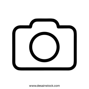 Minimalist Line Art Camera Device Simple Photography Instrument Icon