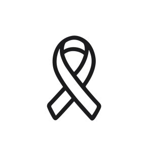 Simple Outline Minimalist Ribbon Symbol for Awareness, Support and Cause