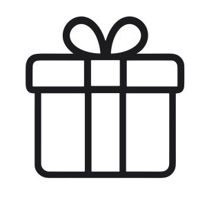 Simple Outline Square Gift Box Present with Bow Celebration Icon