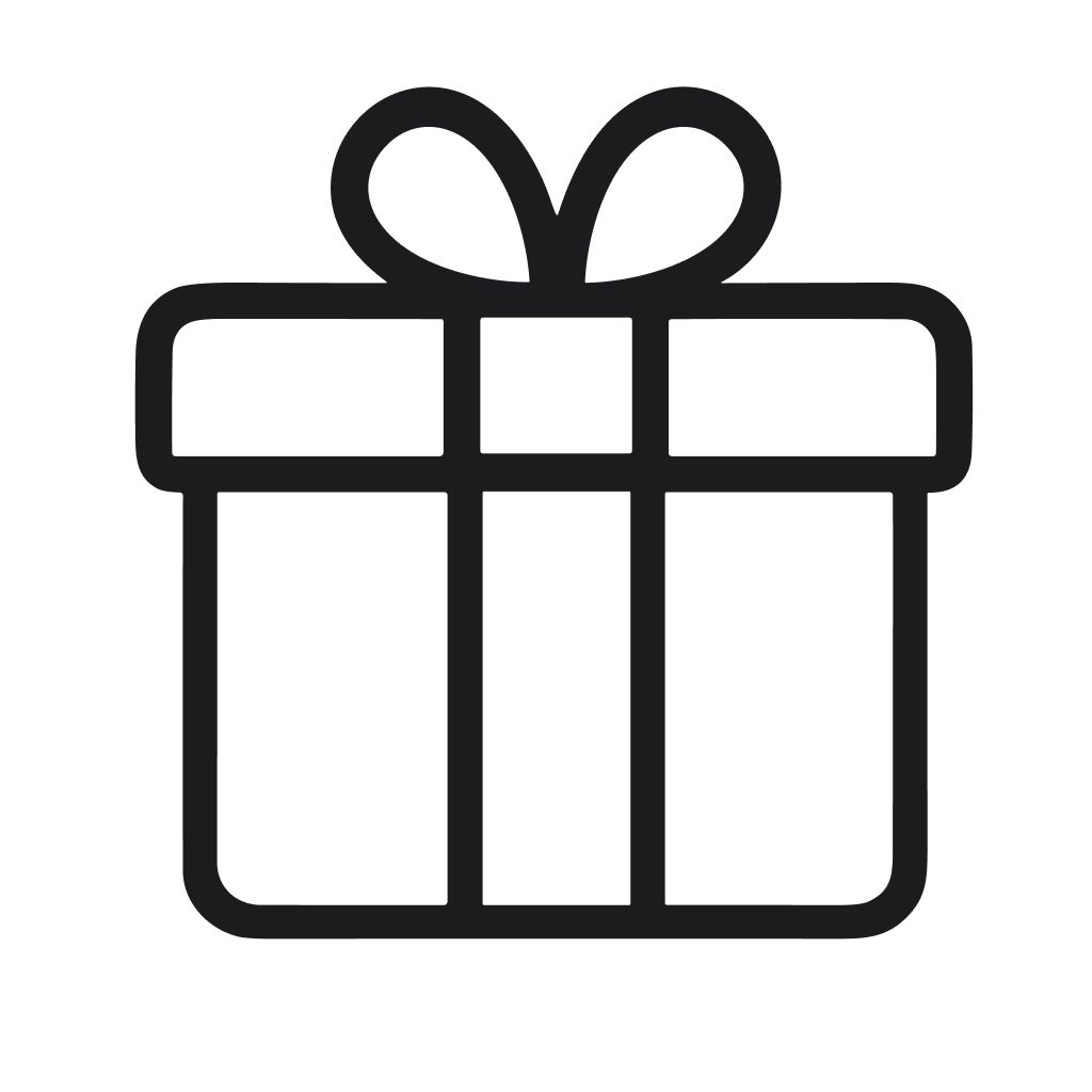 Simple Outline Square Gift Box Present with Bow Celebration Icon