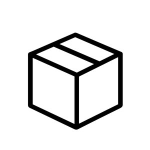 Simple Line Art Cardboard Box Packaging Container Icon Illustration