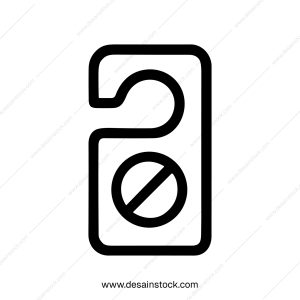 Simple Line Art Do Not Disturb Hotel Sign Icon Symbol