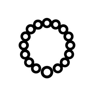 Simple Line Art Round Bead Necklace Jewelry Ornament Decoration