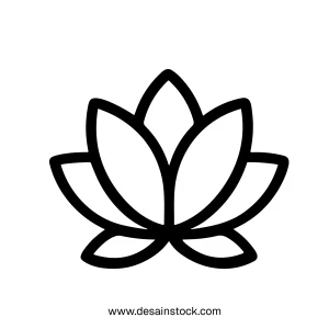 Simple Line Art Lotus Flower Icon for Spa and Meditation