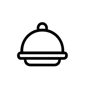 Simple Outline Dinner Platter Restaurant Food Service Line Icon Symbol