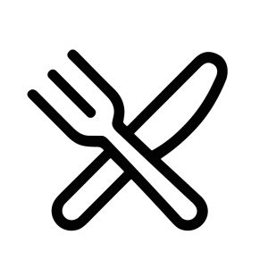 Simple Outline Crossed Fork and Knife Cutlery Symbol Restaurant Icon