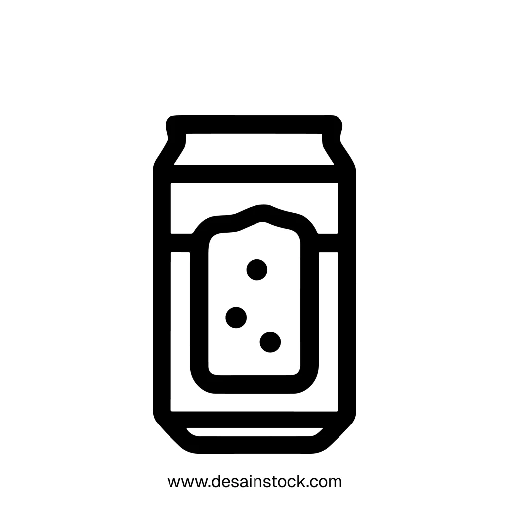 Outline Simple Beer Can Line Art Illustration Beverage Element