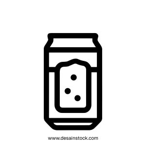 Outline Simple Beer Can Line Art Illustration Beverage Element