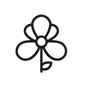 Minimalist Simple Flower Outline Drawing Botanic Floral Design Icon