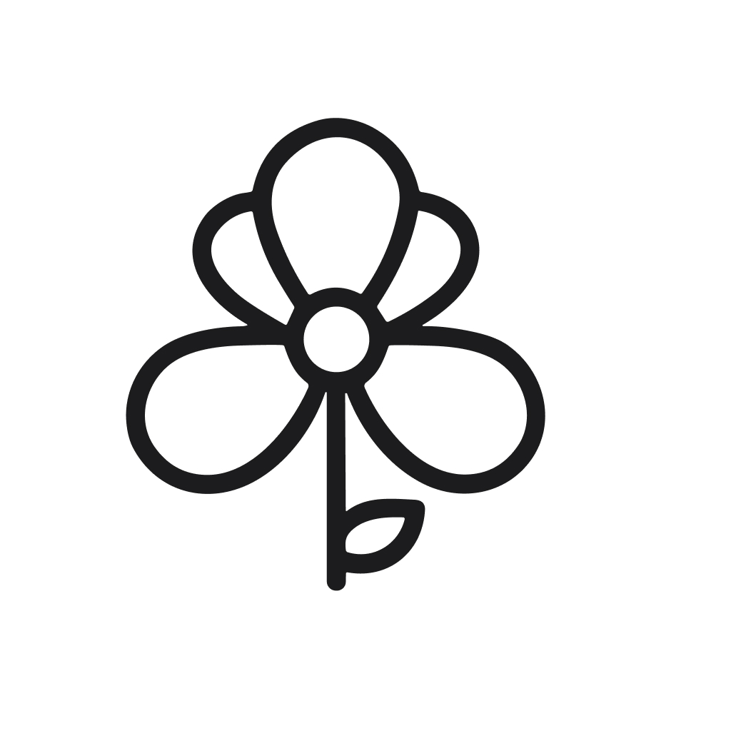 Minimalist Simple Flower Outline Drawing Botanic Floral Design Icon