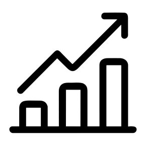 Simple Outline Upward Trending Bar Chart Business Presentation Element