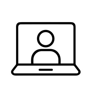 Simple Outline Notebook Computer Human Shape User Interface Icon