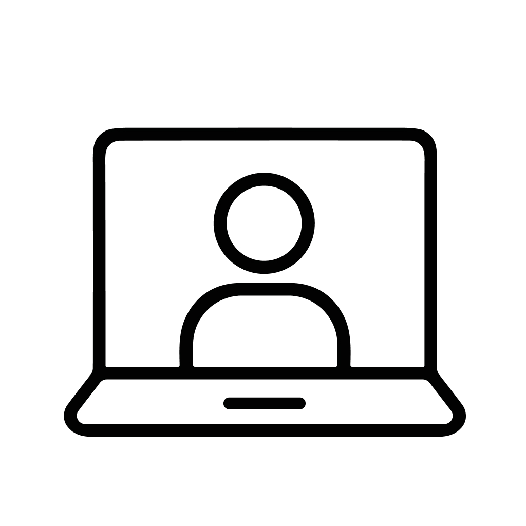 Simple Outline Notebook Computer Human Shape User Interface Icon