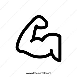 Simple Outline Strong Arm Biceps Bodybuilding Gym Fitness Icon