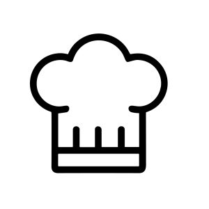 Minimalist Outline Chef Hat Icon Illustration for Culinary Profession Symbol