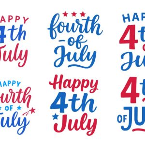 Collection of Creative Hand Lettered Happy Fourth of July Greeting Designs