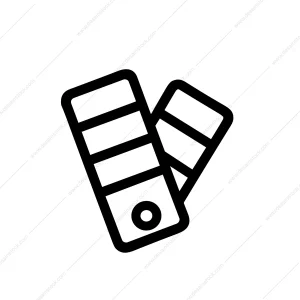 Simple Line Style Paint Swatch Palette Guide Color Choice Icon
