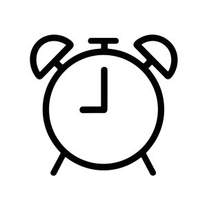 Simple Outline Style Alarm Clock Time Management Reminder Icon Illustration