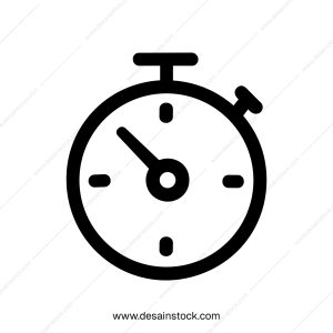 Simple Line Stopwatch Outline Timer Time Clock Icon Symbol