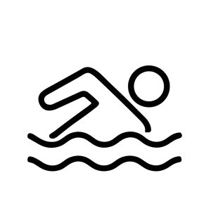 Minimalist Outline Swimming Person Water Activity Stroke Shape Icon