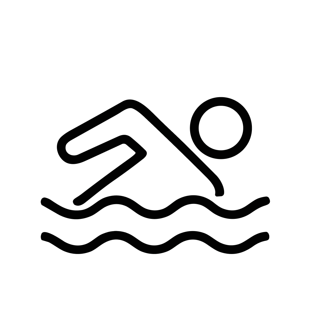 Minimalist Outline Swimming Person Water Activity Stroke Shape Icon