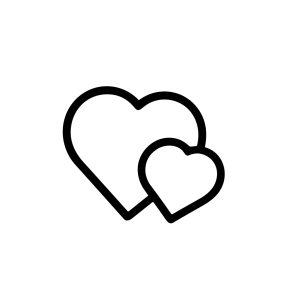 Line Art Heart Shape Simple Icon of Affection and Relationship
