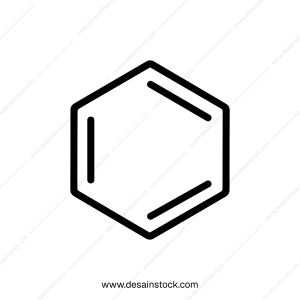 Minimalist Outline Hexagon Benzene Ring Chemistry Science Structure Icon