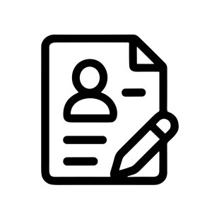 Line Art Detailed Profile Document with Pencil Icon Illustration