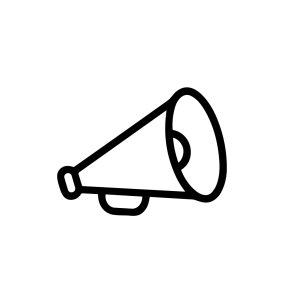 Minimalist Outline Loudspeaker Communication Tool Symbol Design Element Icon