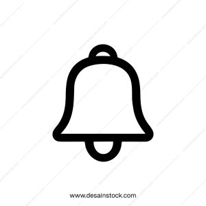 Simple Line Drawing Bell Notification Alert Reminder Minimalist Icon Symbol