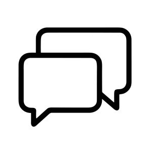 Minimalist Outline Two Speech Bubble Communication Conversation Sign Icon