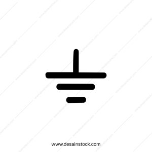 Simple Flat Style Grounding Symbol Earth Connection Element Icon