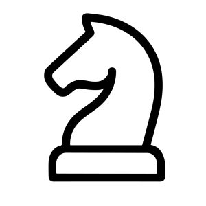 Simple Outline Knight Chess Piece Icon Shape Isolated Element