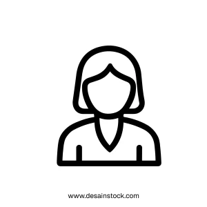 Simple Outline Person Avatar with Short Hair User Interface Icon