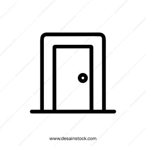 Simple Line Door Entrance Access Symbol Sign Shape Icon Element